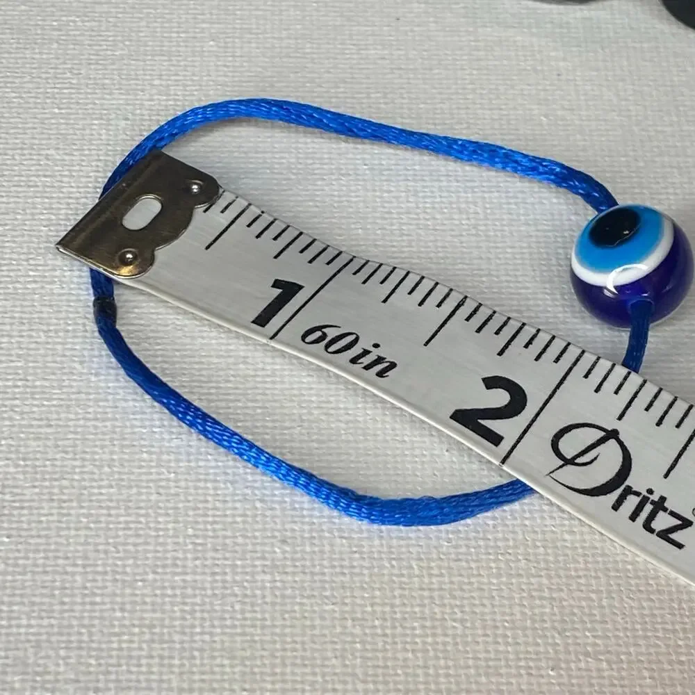Handmade Evil Eye Bracelet and Black Beaded Stretchy Bracelets